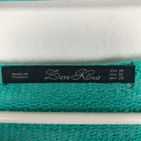 Zara Knit Longsleeve Sweater Turquoise Size M - Picture 4 of 5